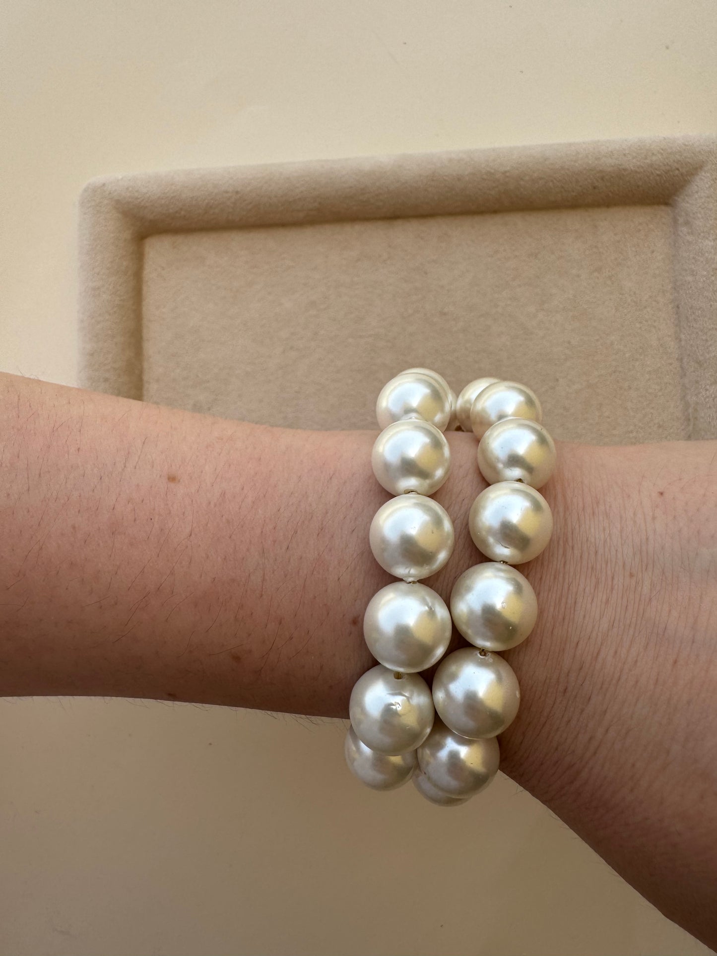 Bracciale perle big a doppio giro