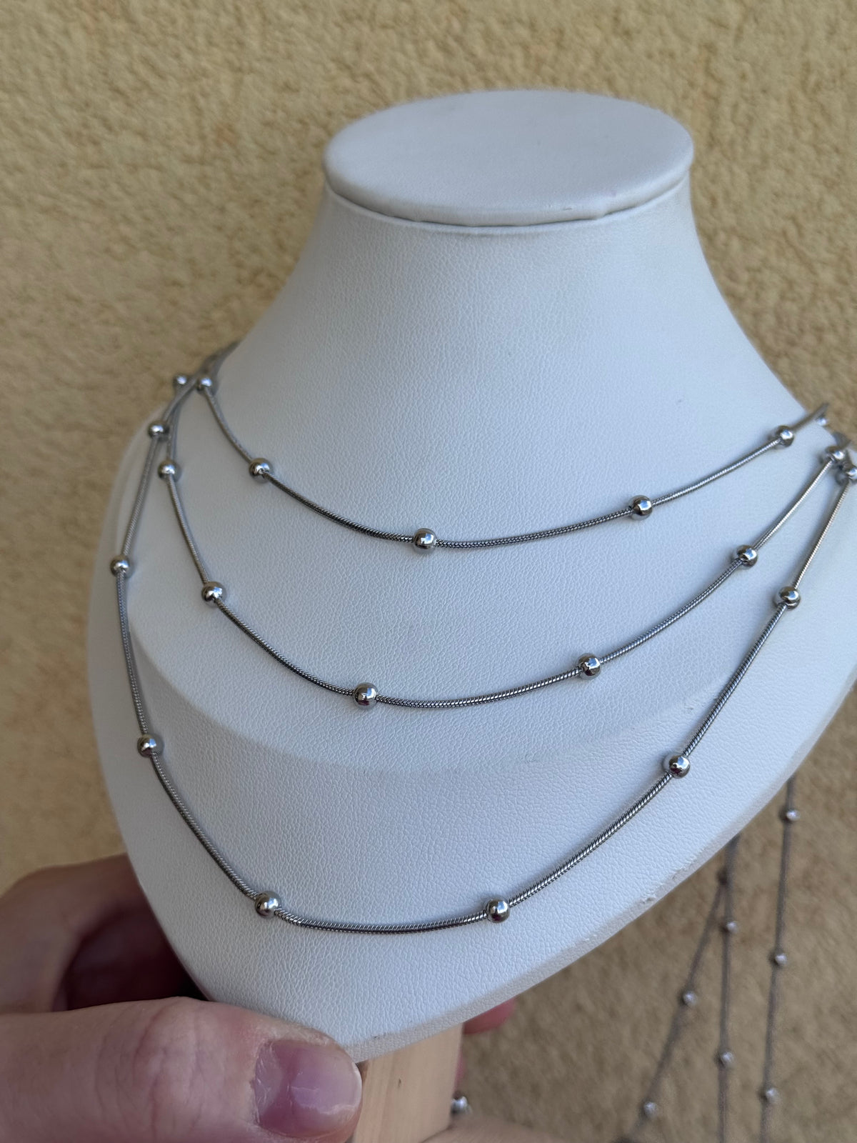 Collana tre giri di sfere