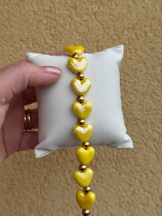 Bracciale cuori ceramica