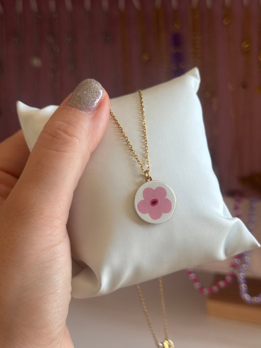 Collana papavero rosa