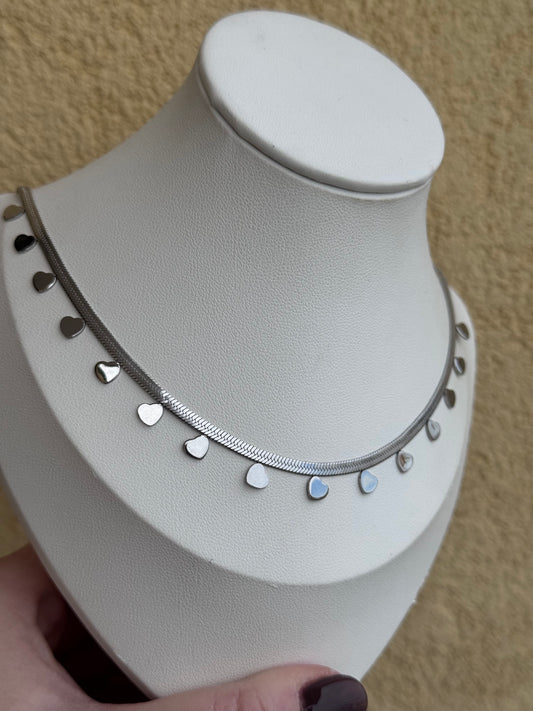 Collana snake e cuori