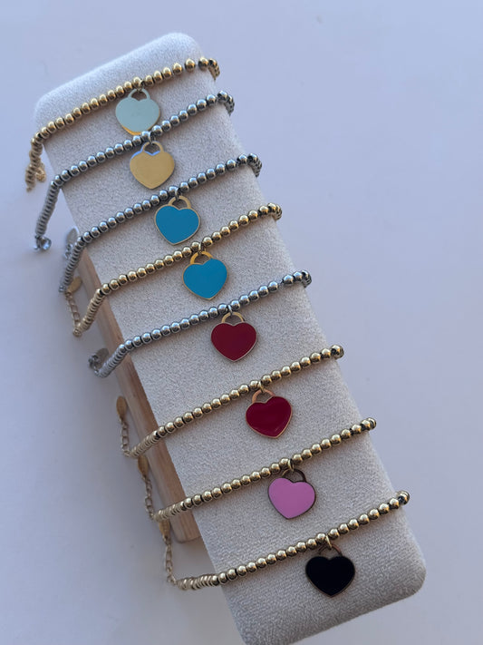 Bracciale sfere di cuore