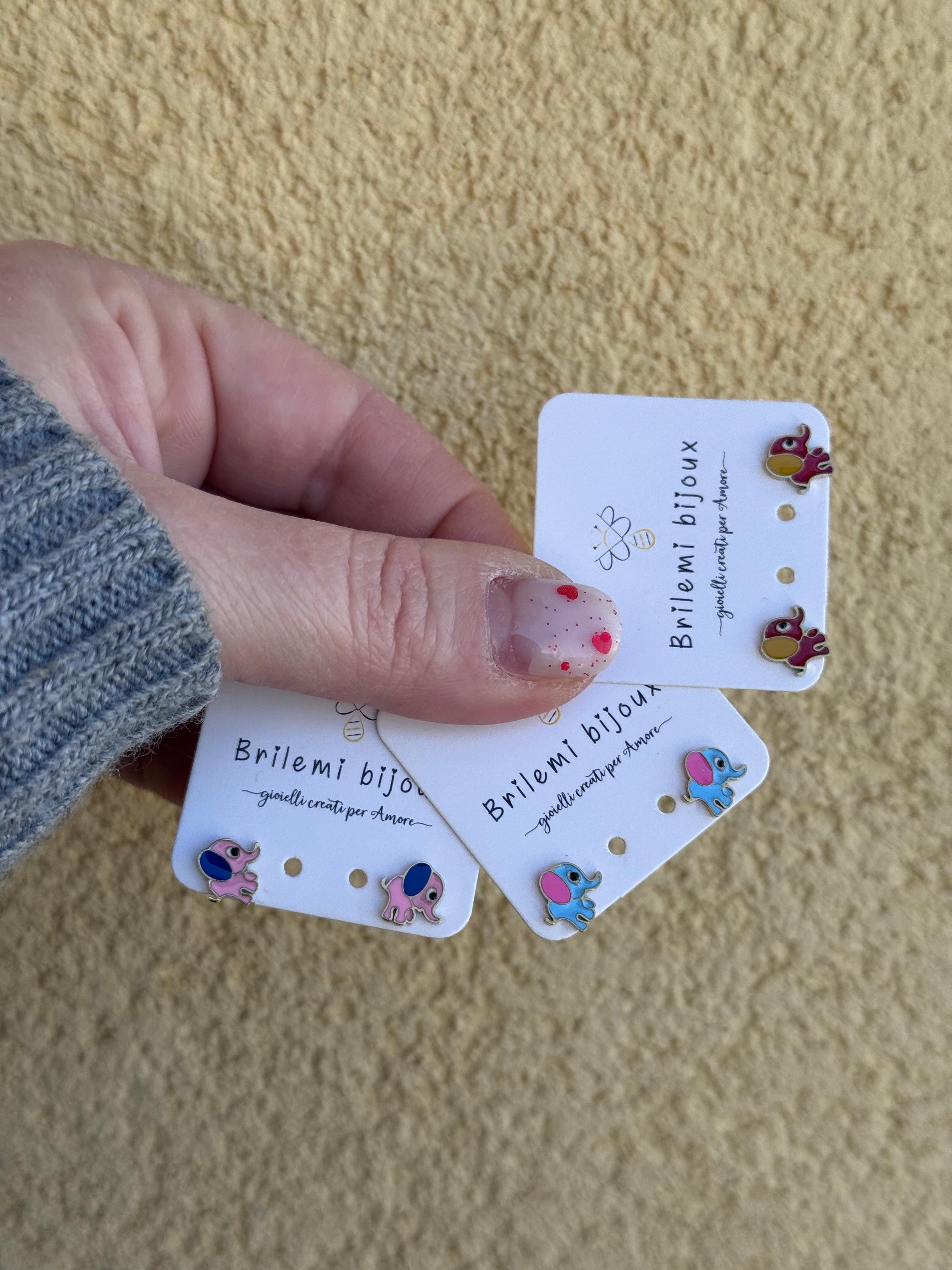 Orecchini bimba elefantino della fortuna