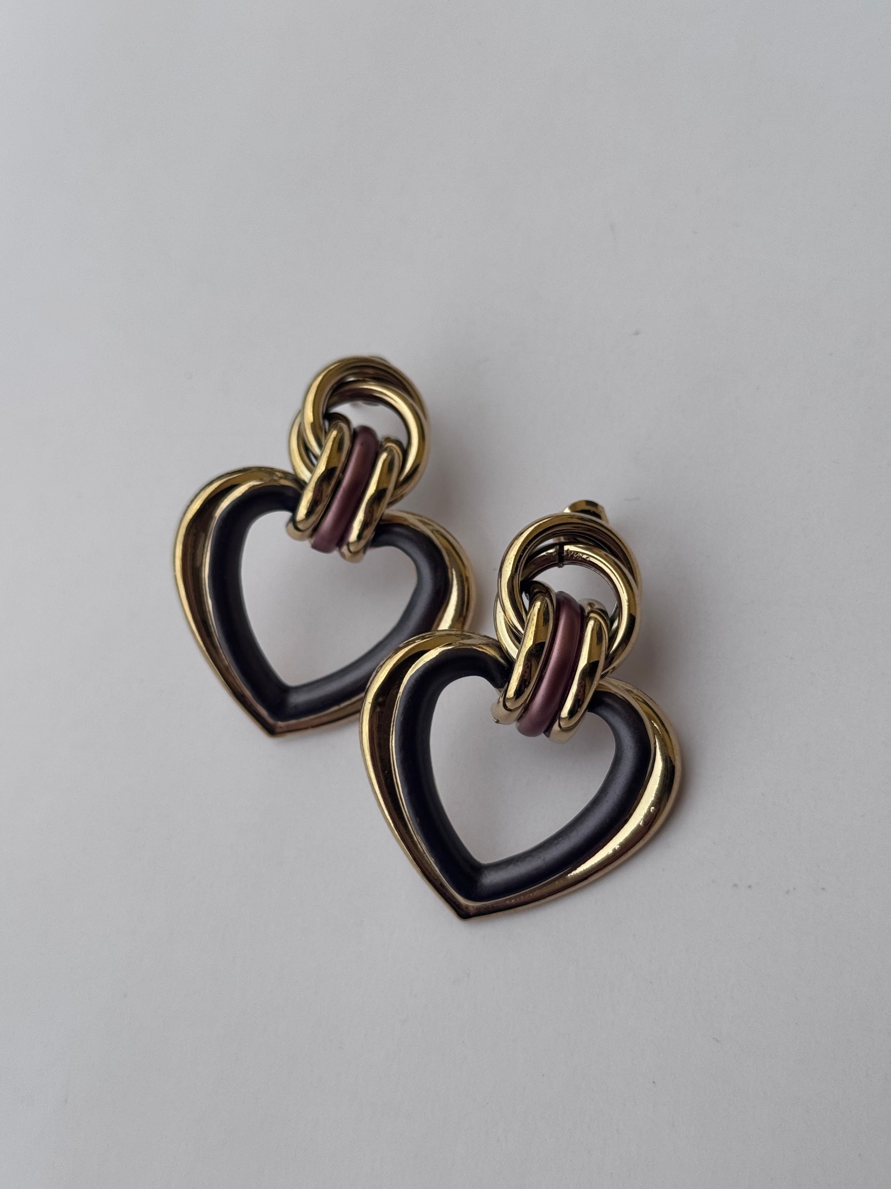 Orecchini cuore caramello