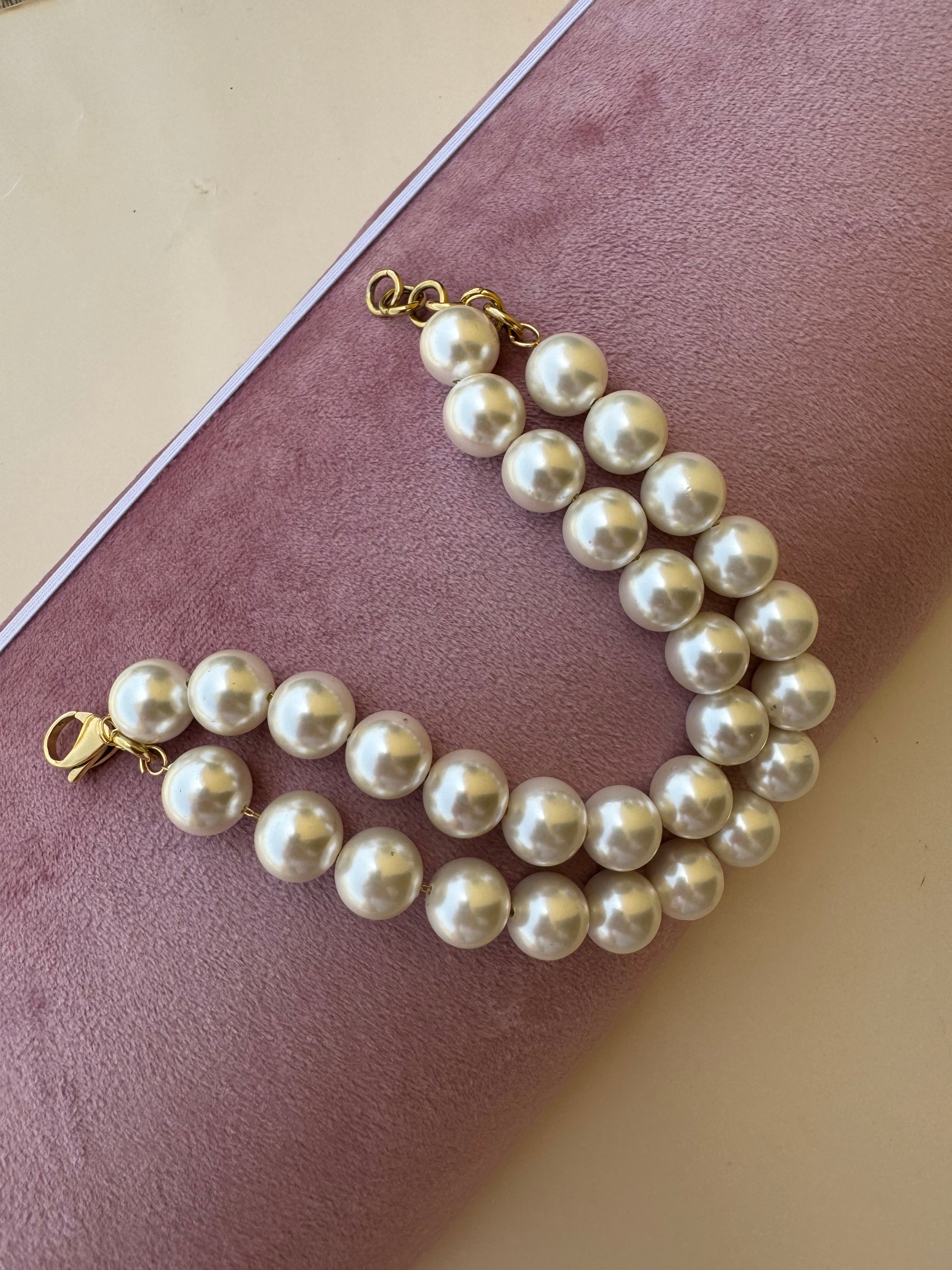 Bracciale perle big a doppio giro