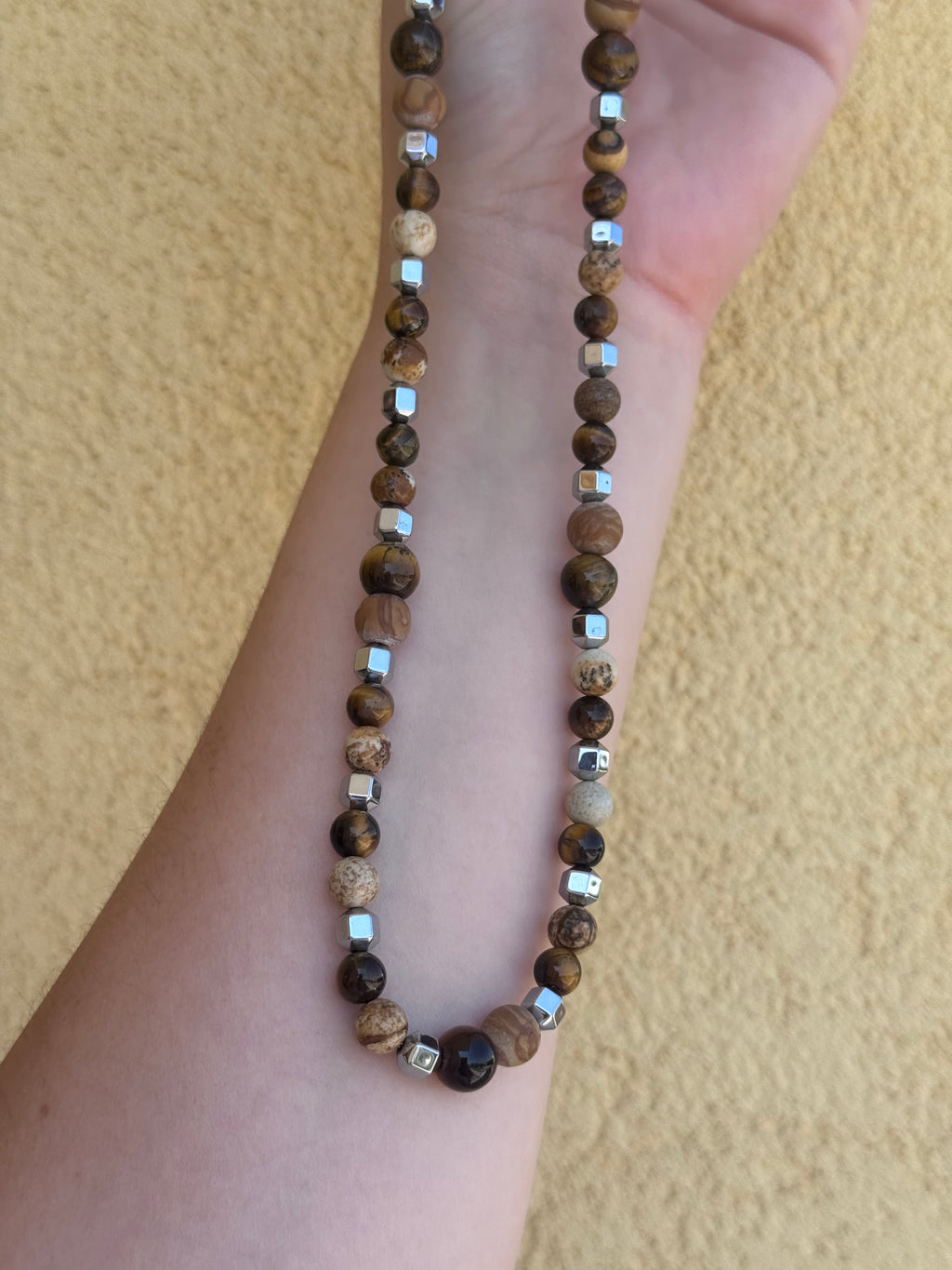 Collana uomo sfumature di marrone