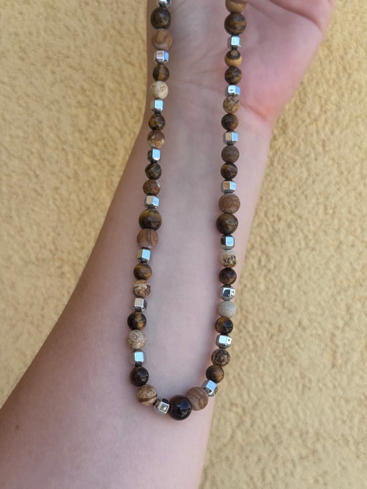 Collana uomo sfumature di marrone