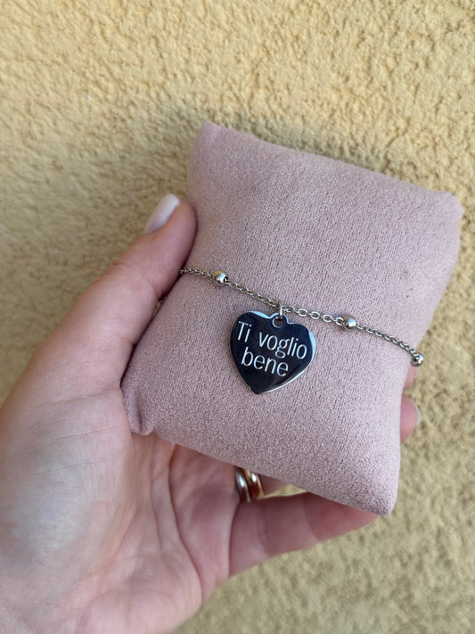 Bracciale cuore sferette