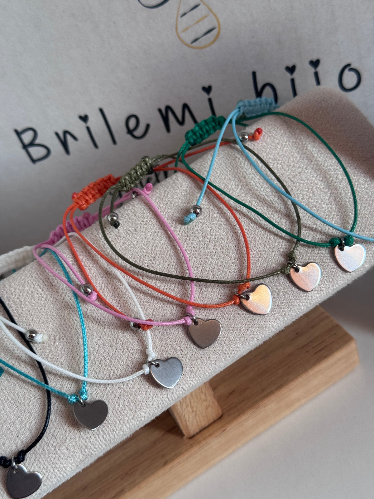 Bracciale CUORE nodo macramè -Festa dei Nonni-