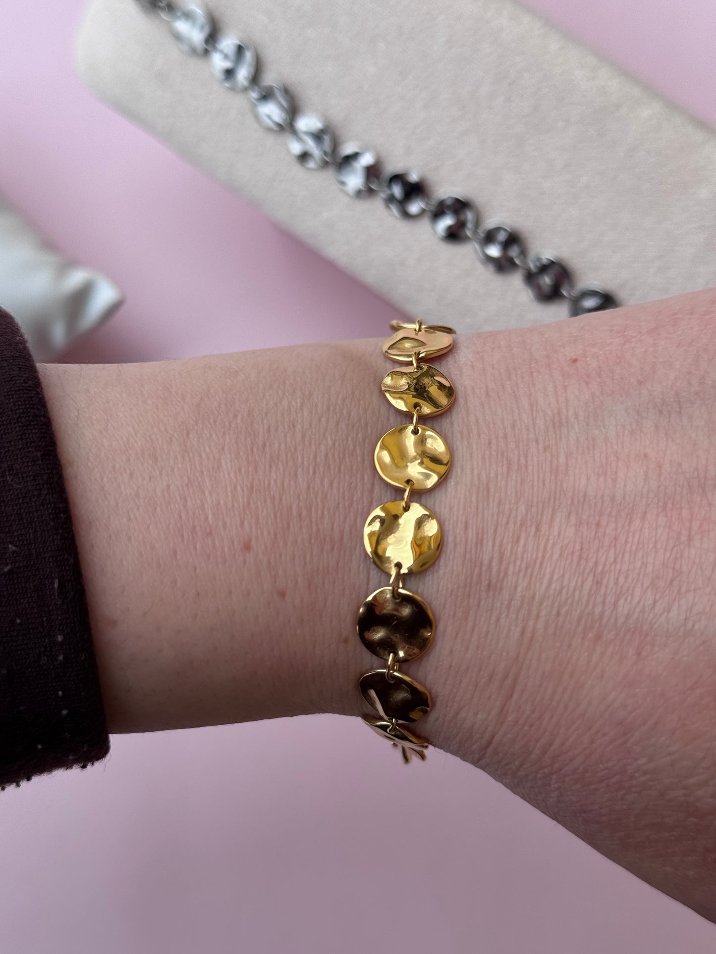 Bracciale dischetti martellati