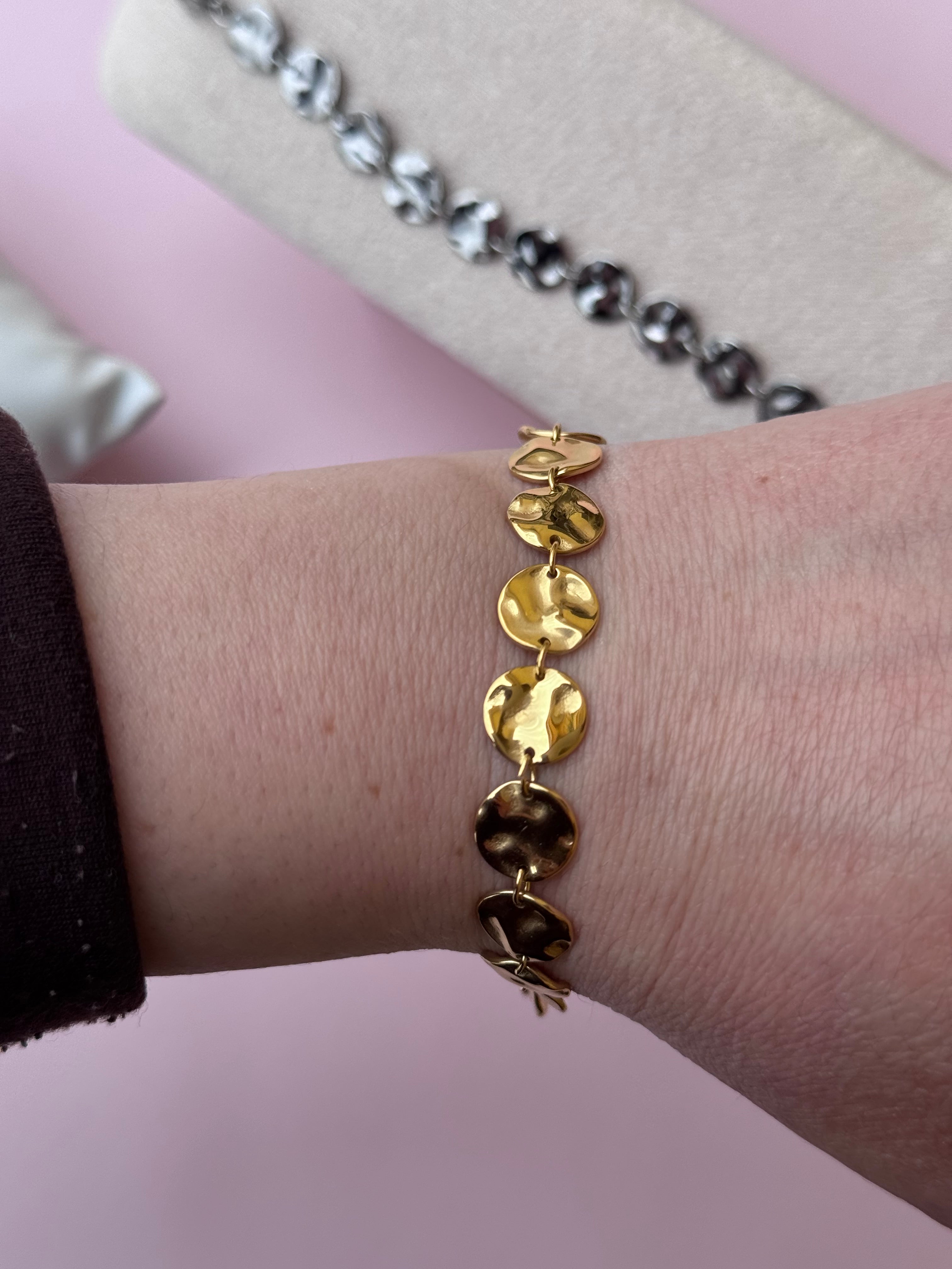 Bracciale dischetti martellati