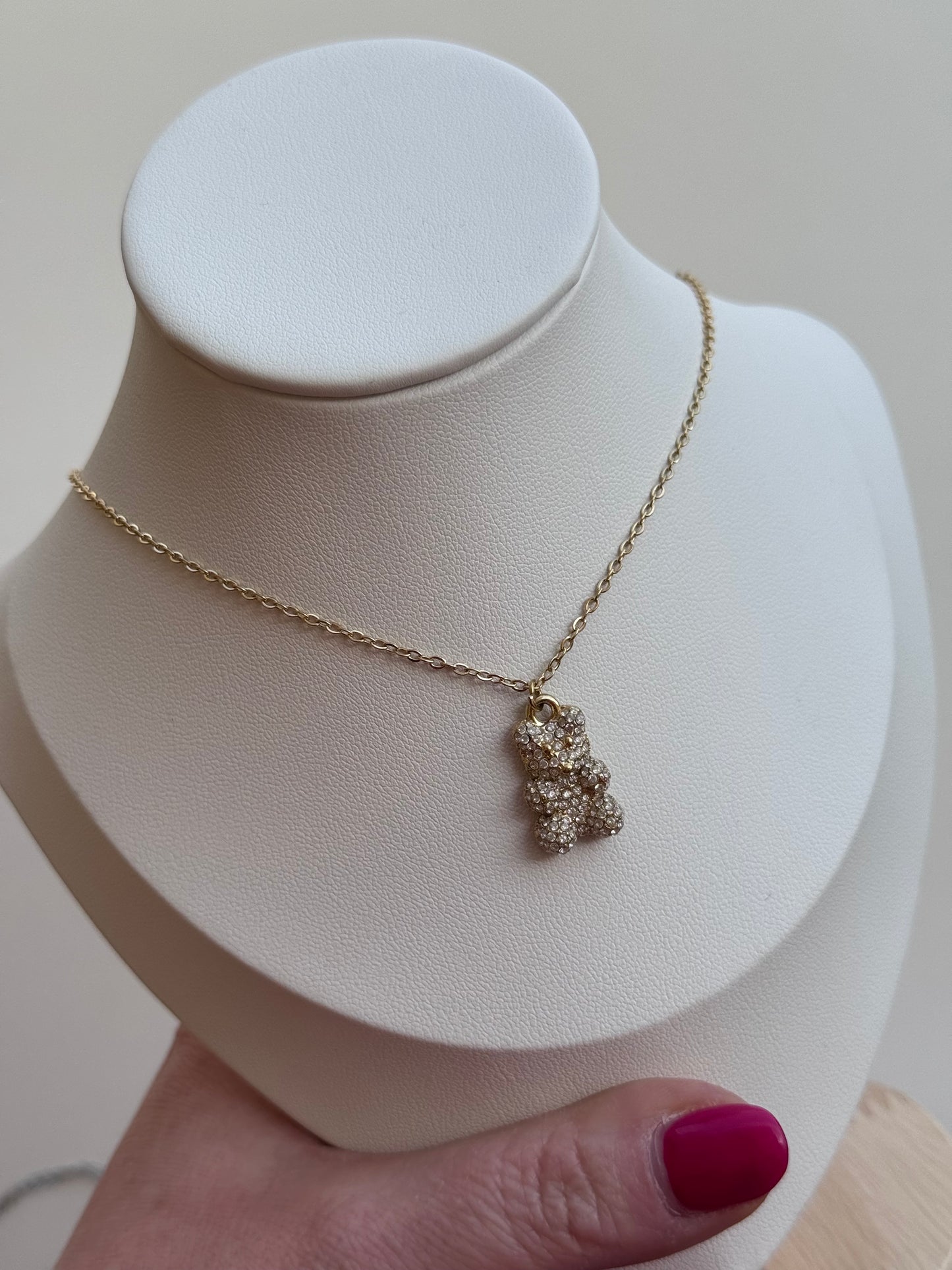 Collana orsetto strass