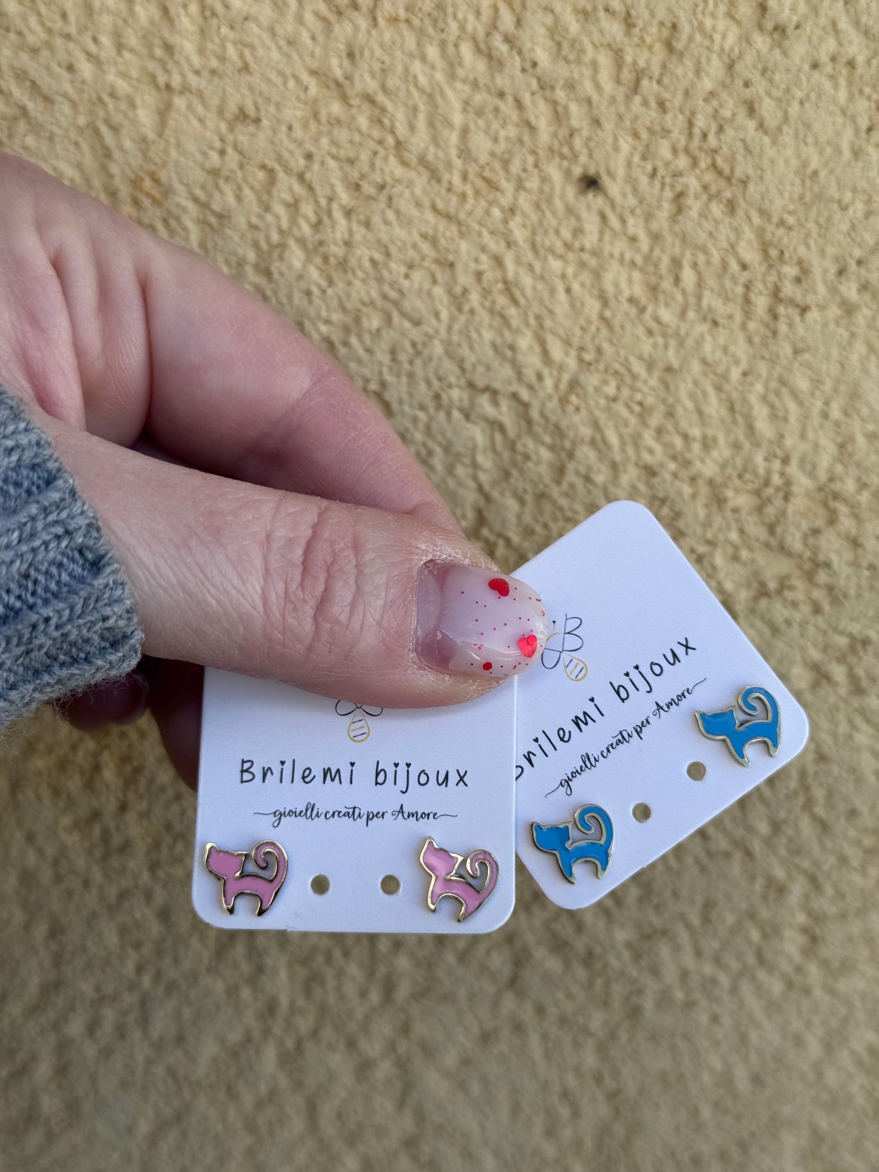 Orecchini bimba gattino