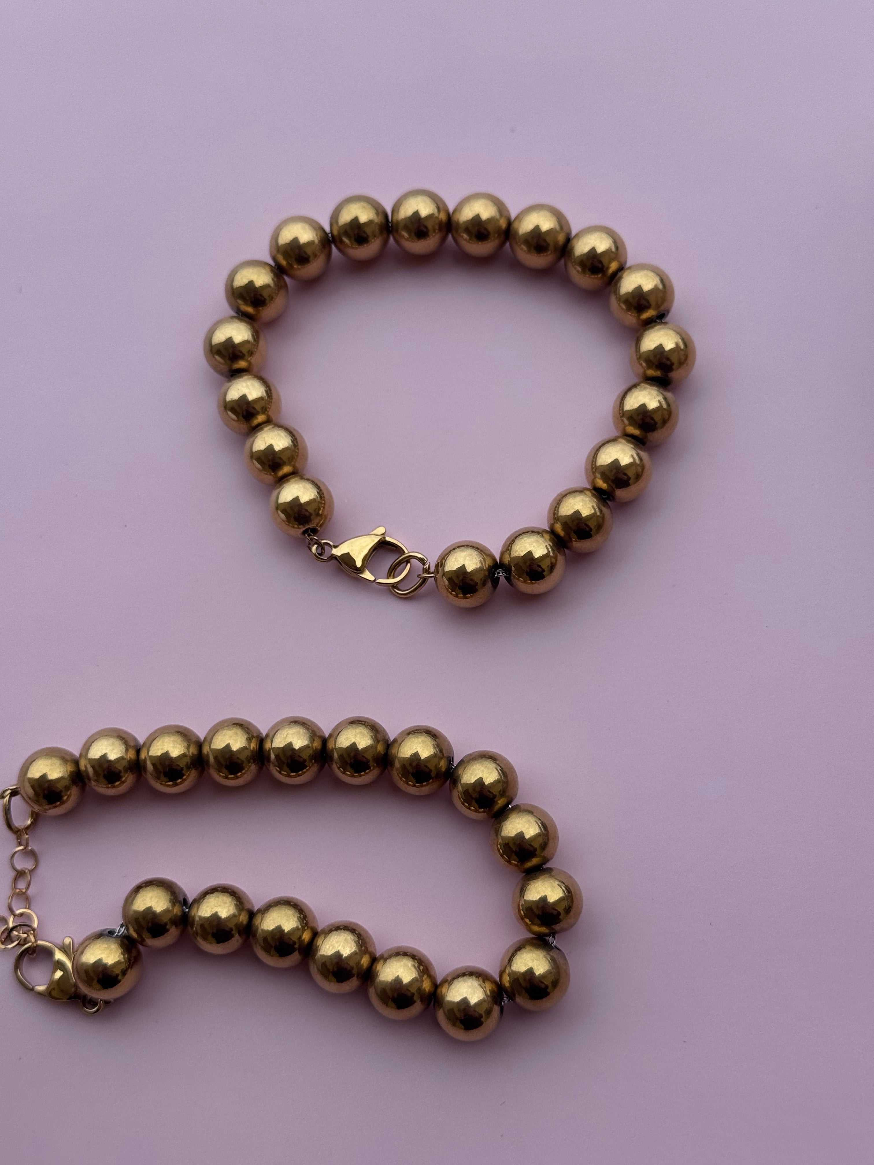 Bracciale sfere dorate