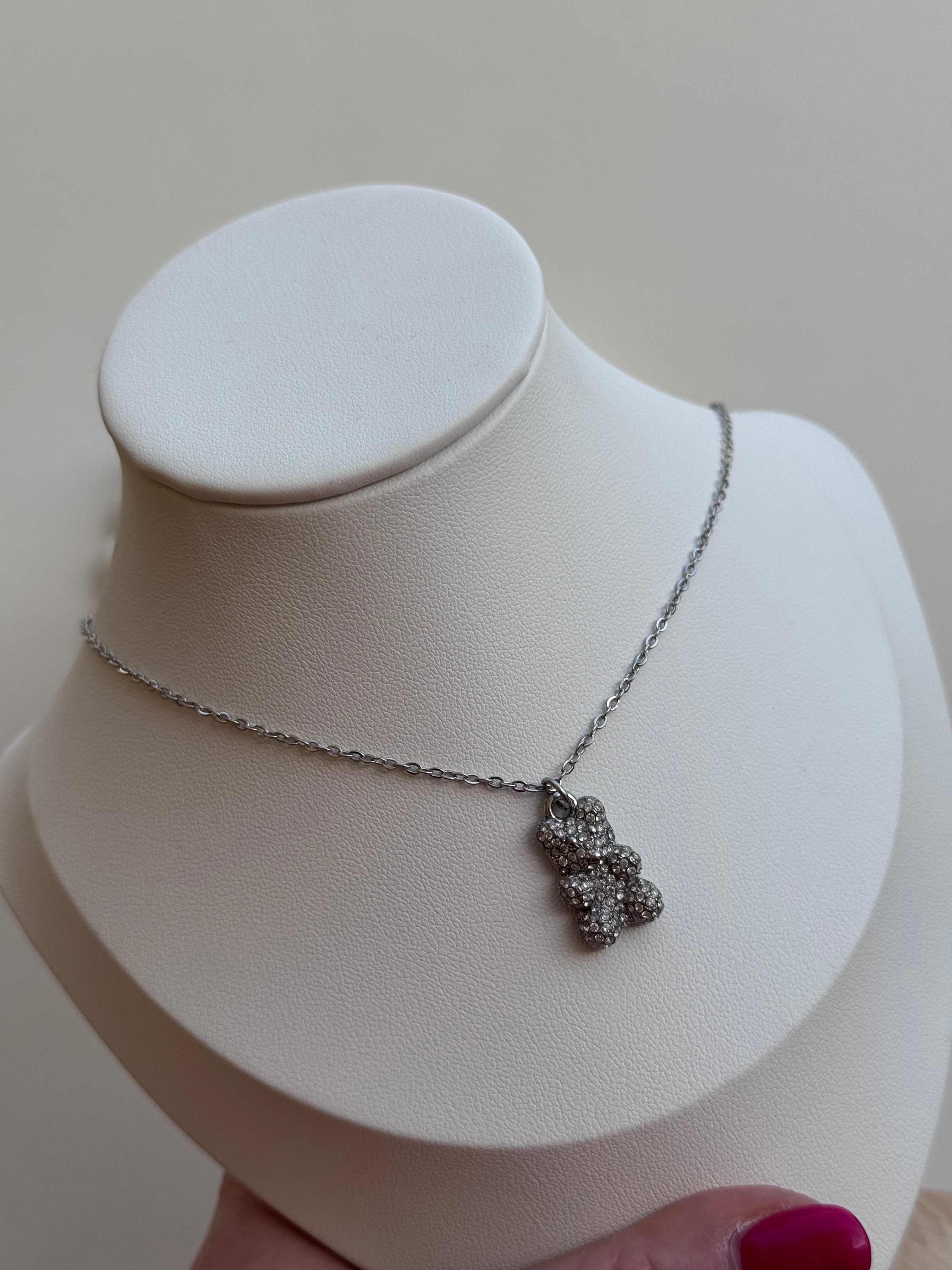 Collana orsetto strass
