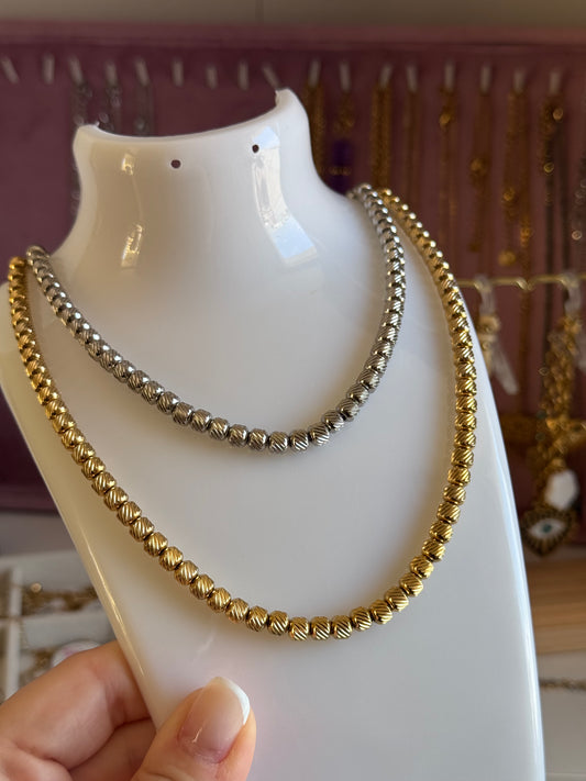 Collana rondelle striate