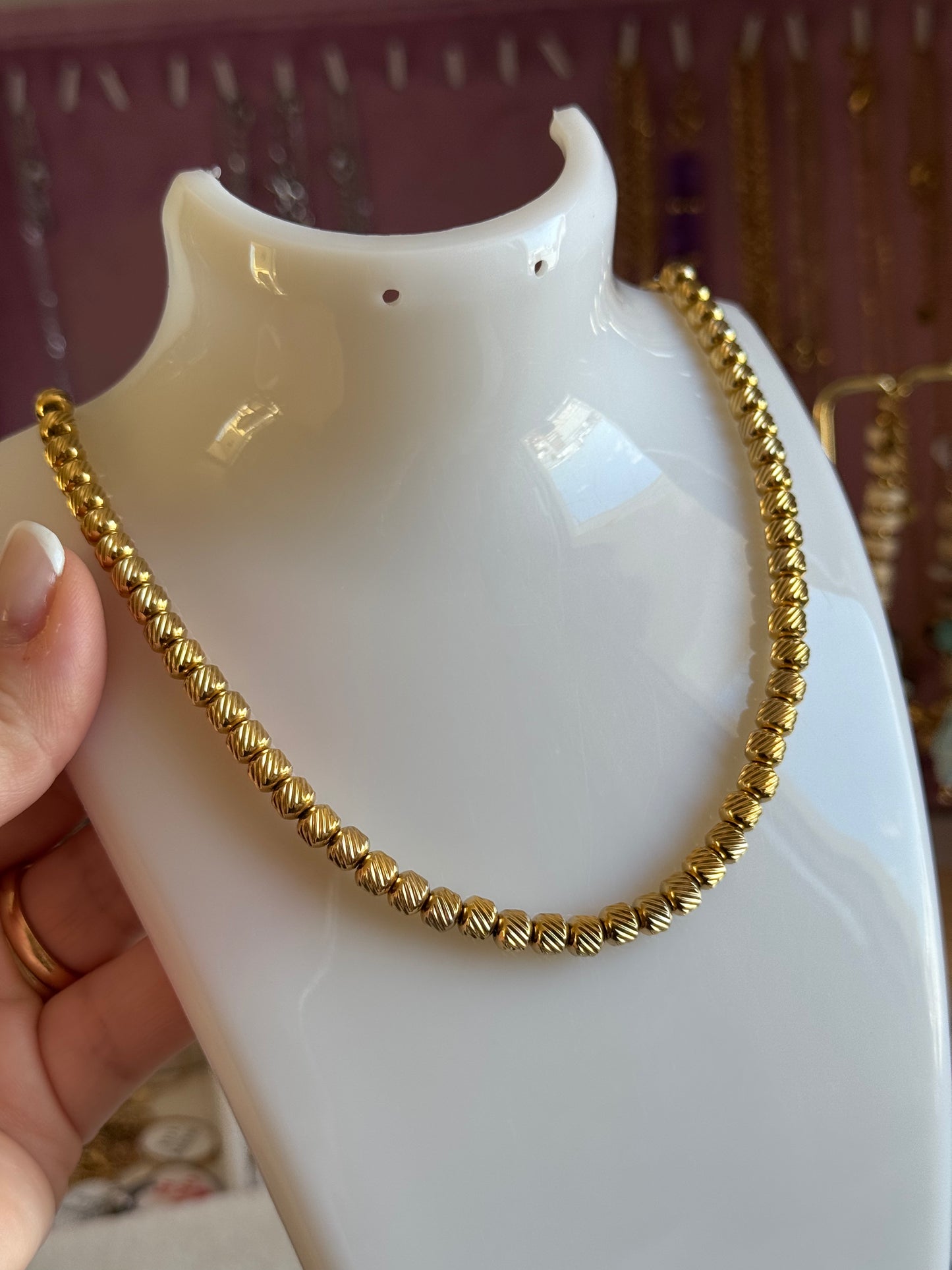 Collana rondelle striate