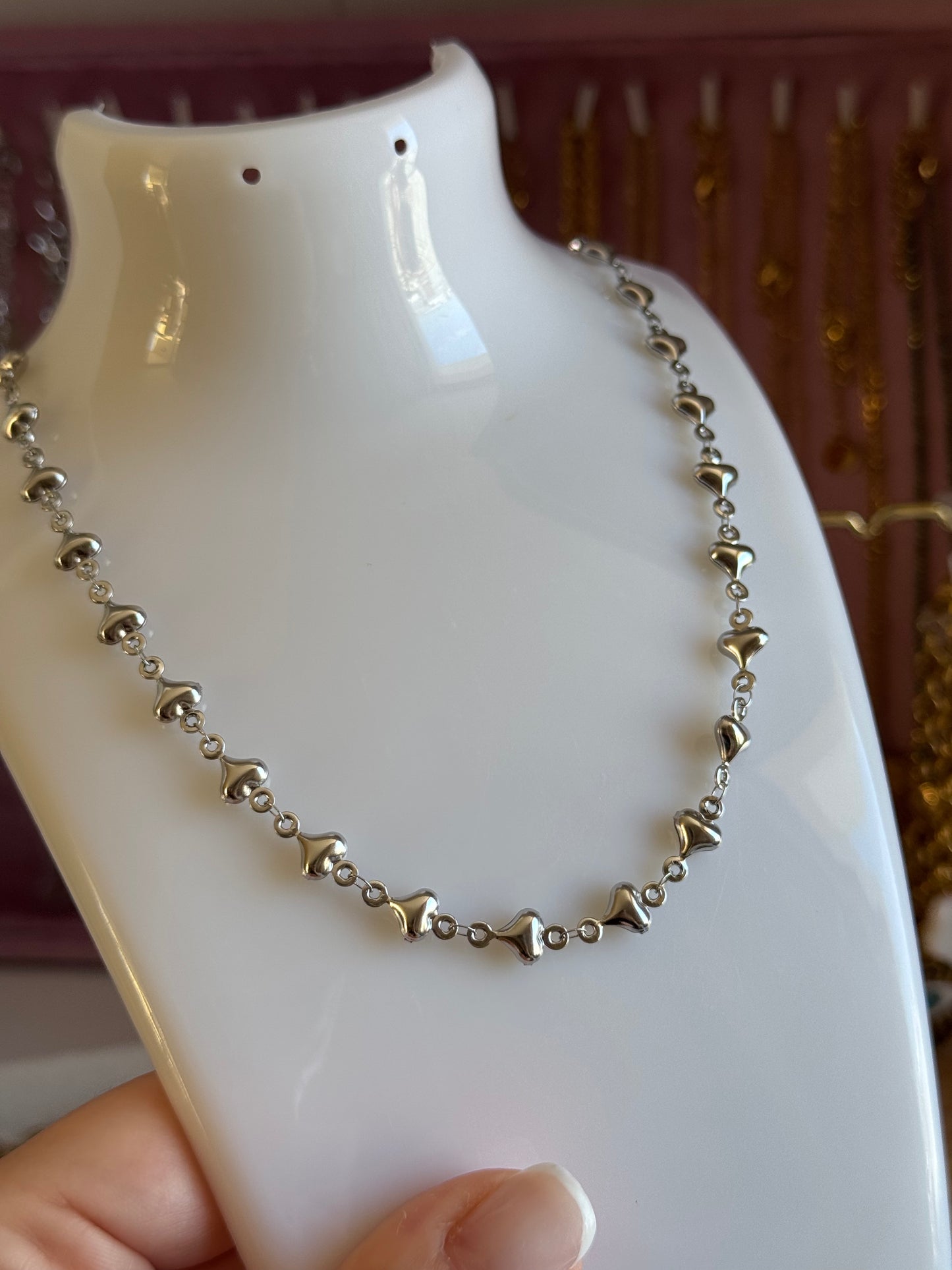 Collana cuoricini sonagli