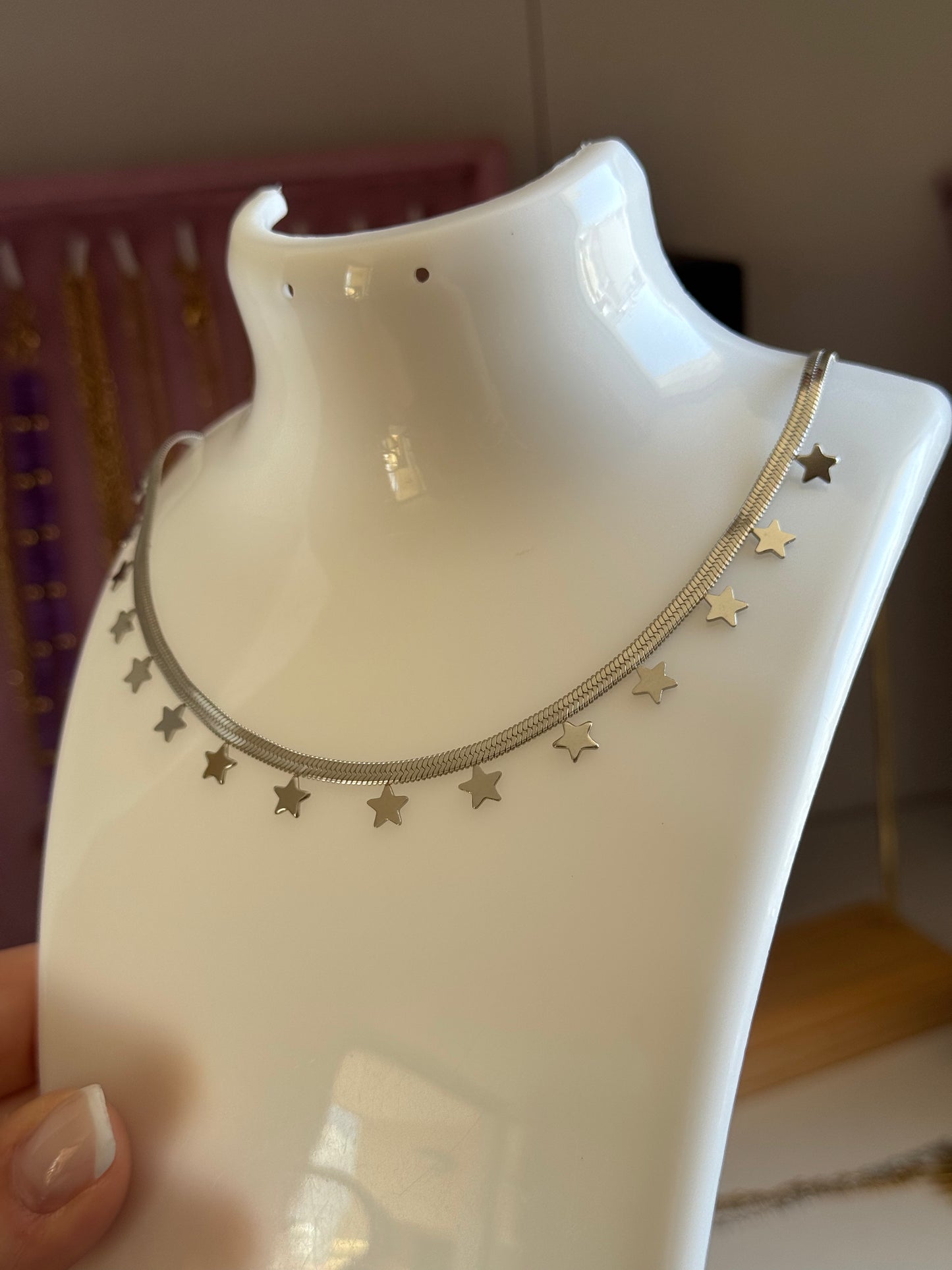 Collana snake stelline