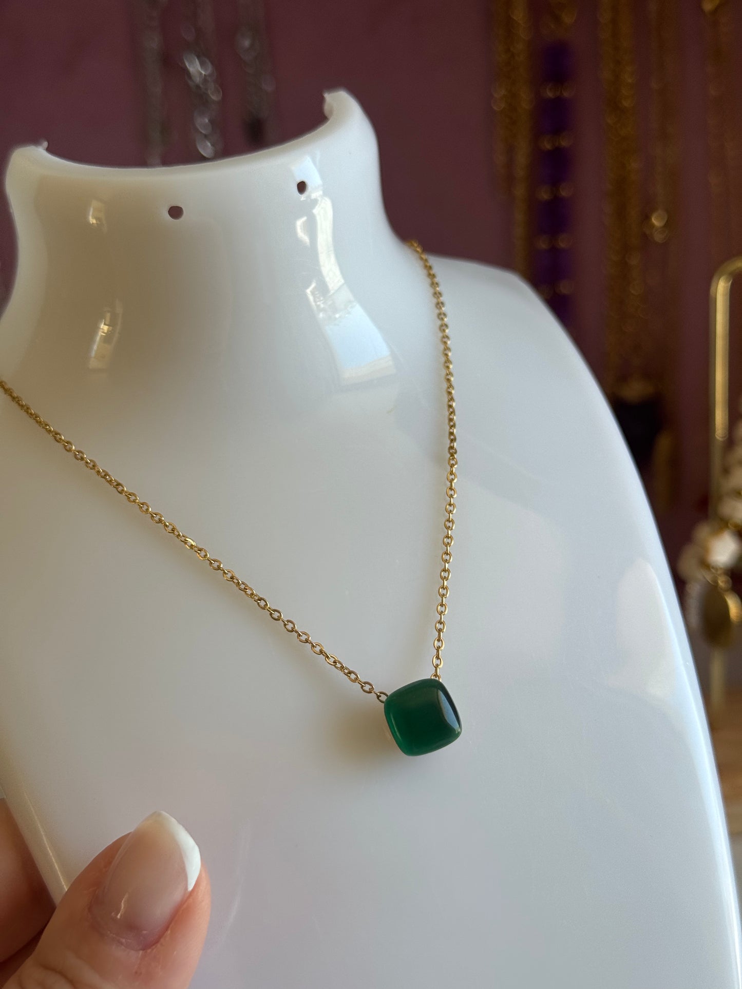 Collana quadrotto colorato