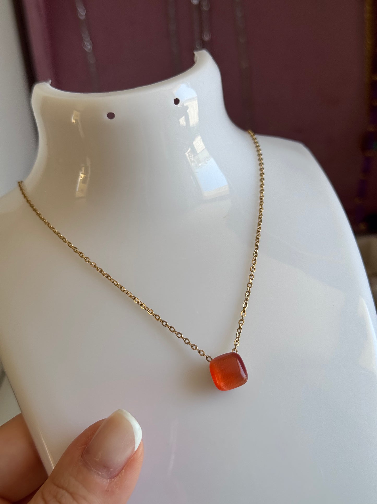 Collana quadrotto colorato