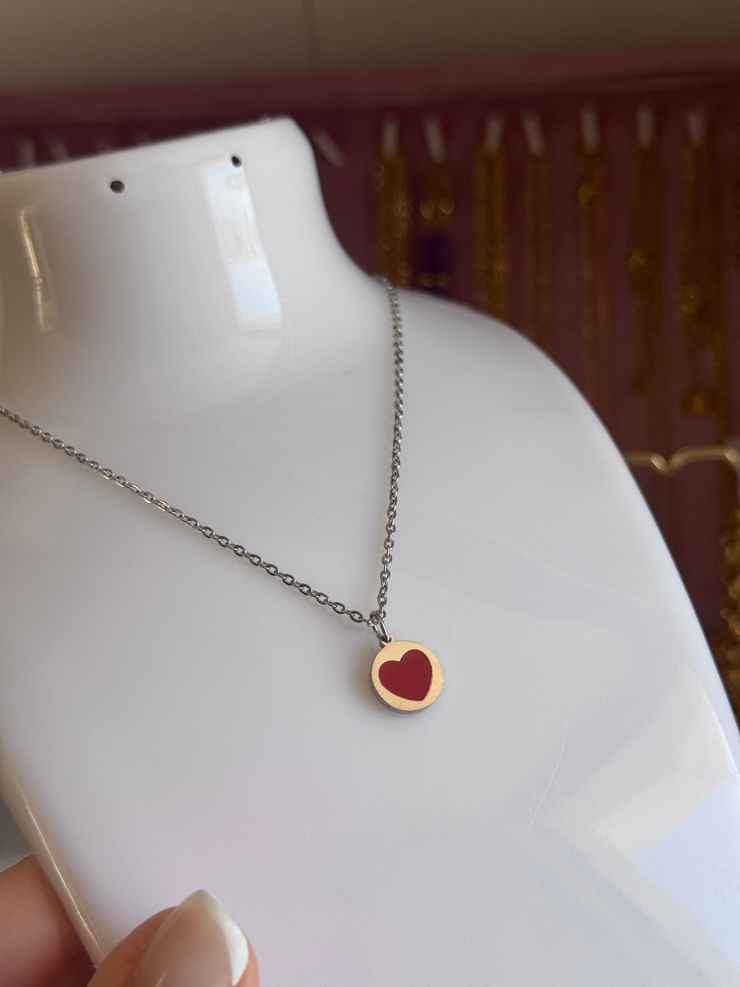 Collana cuore rosso