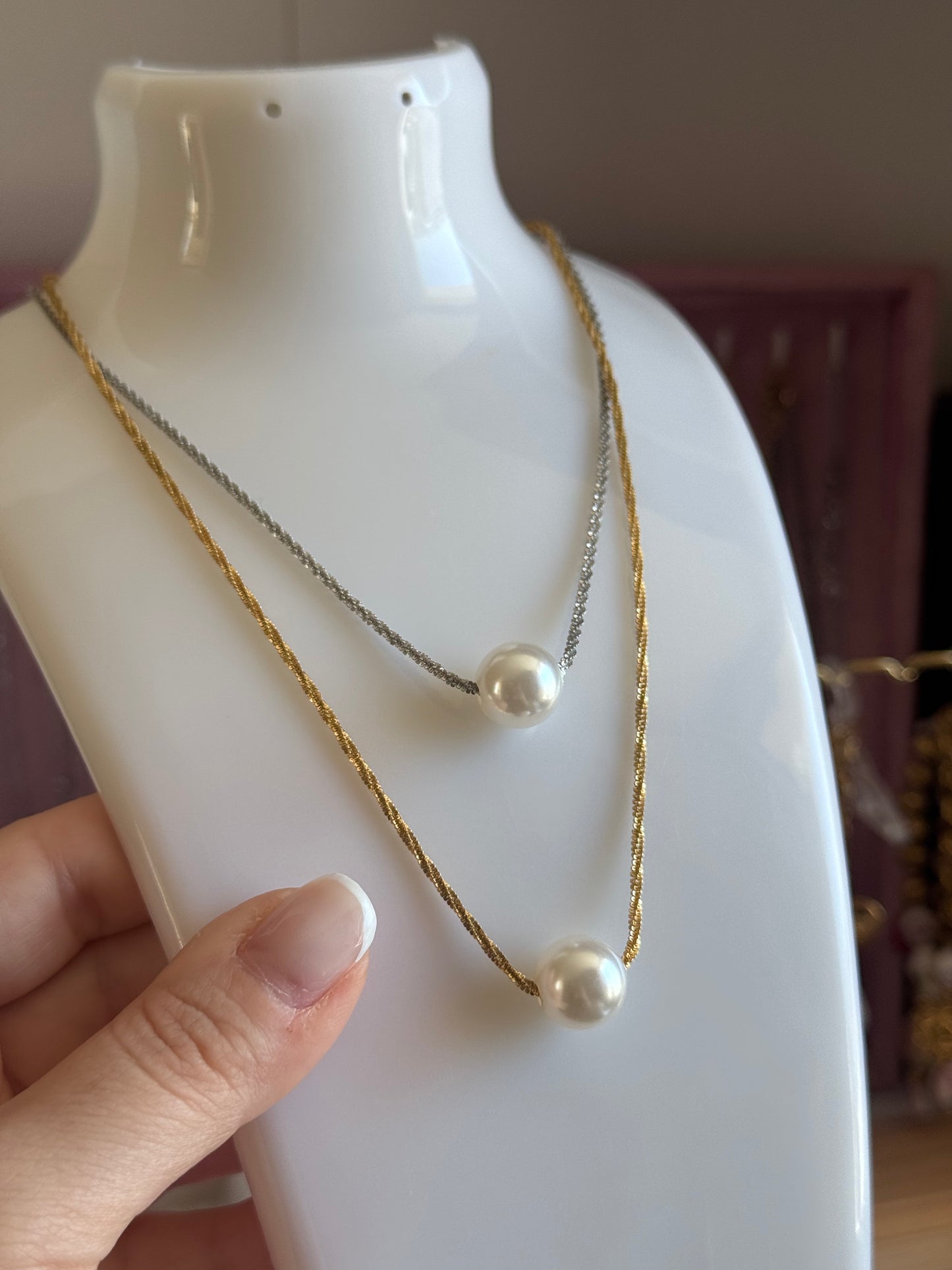 Collana sfera brillante