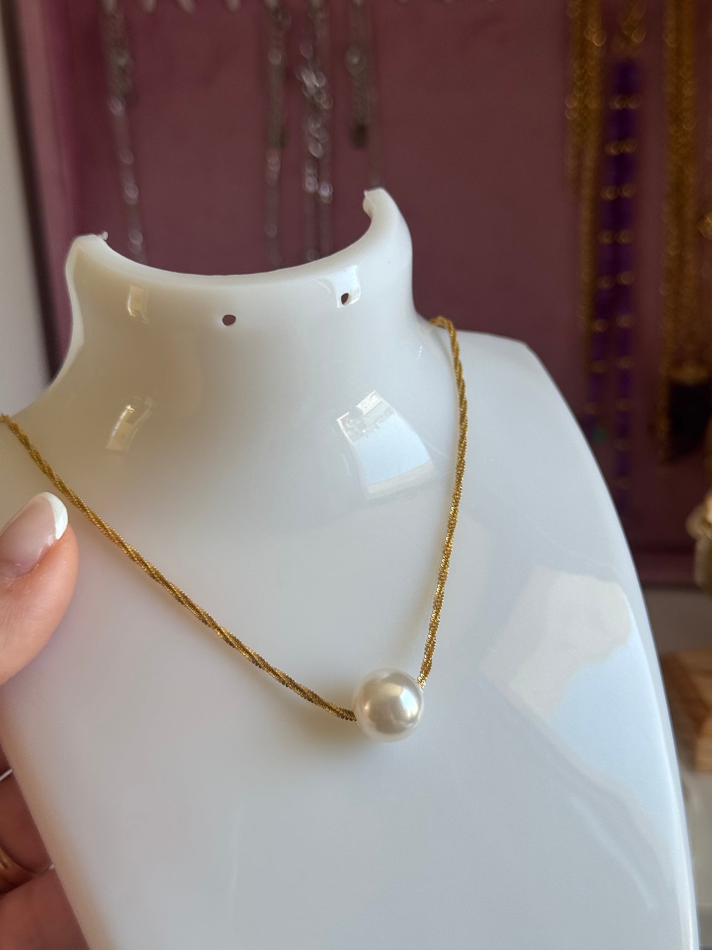 Collana sfera brillante