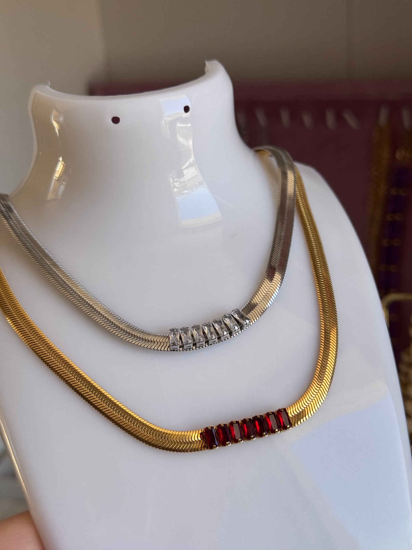 Collana snake con strass