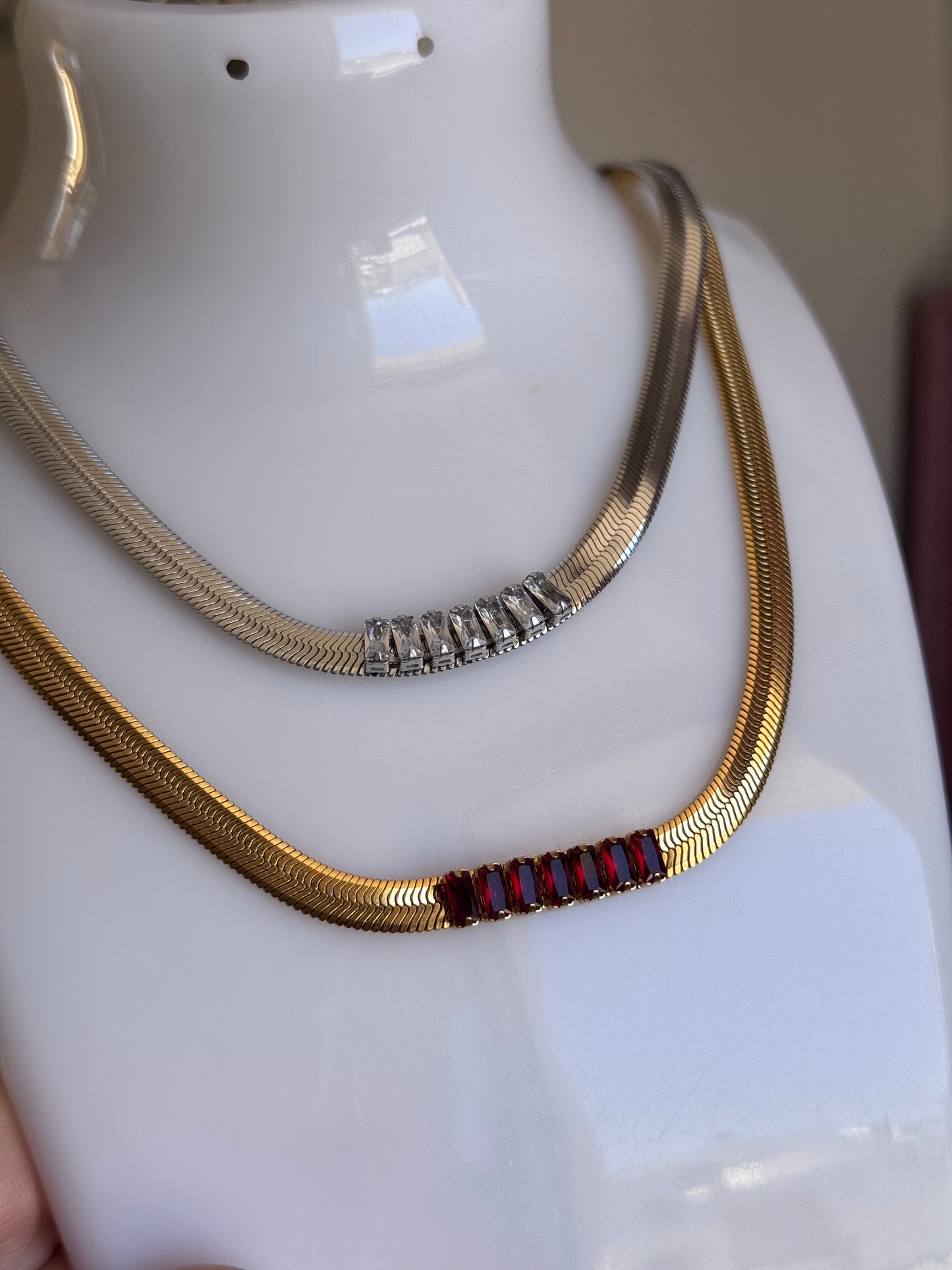 Collana snake con strass