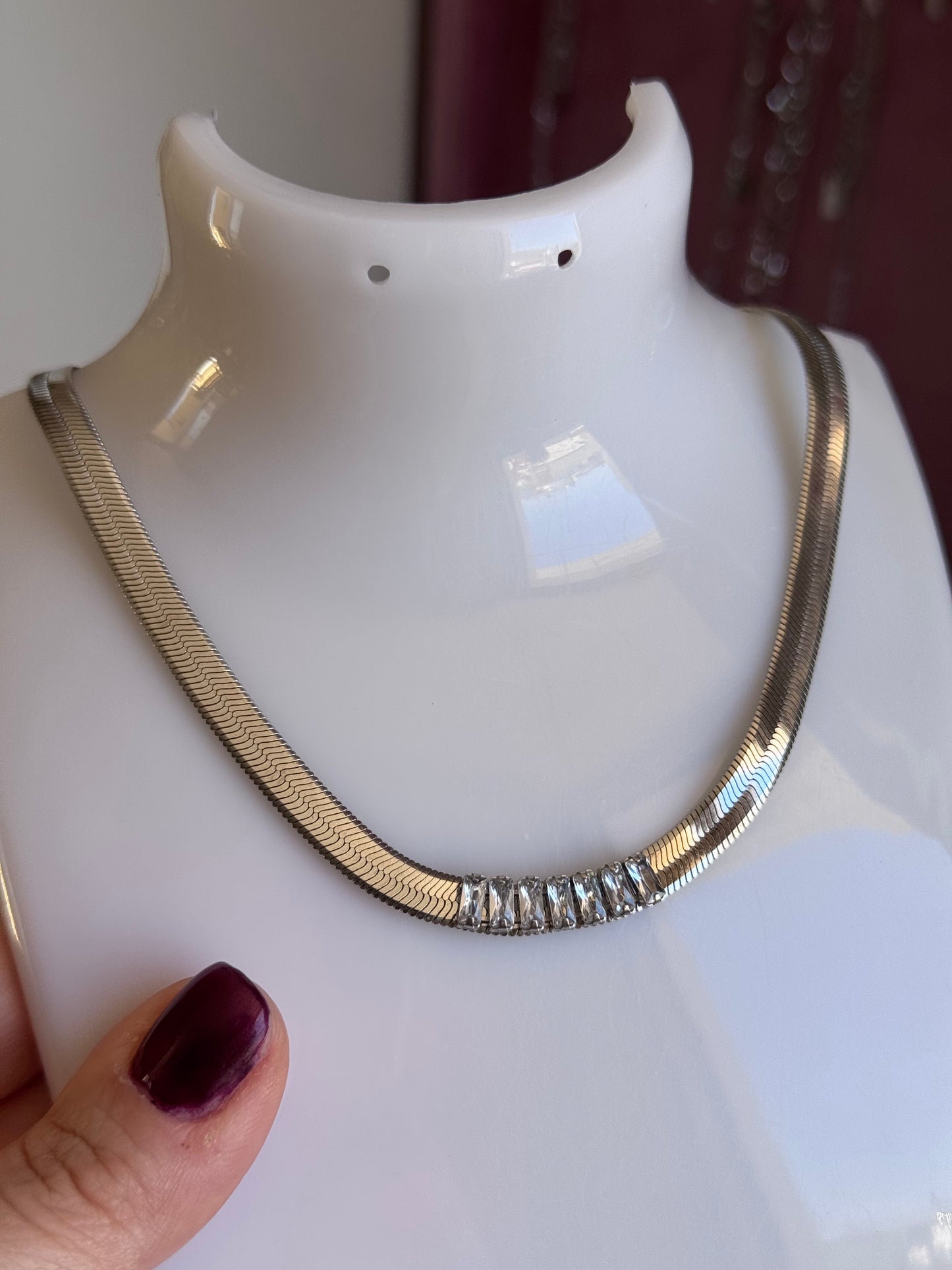 Collana snake con strass