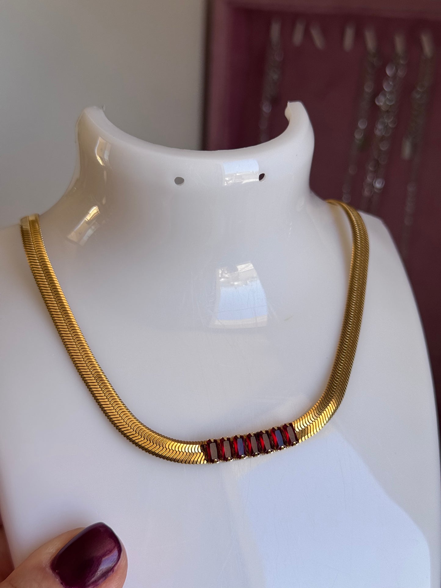 Collana snake con strass