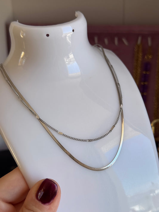 Collana doppio giro grumetta e snake