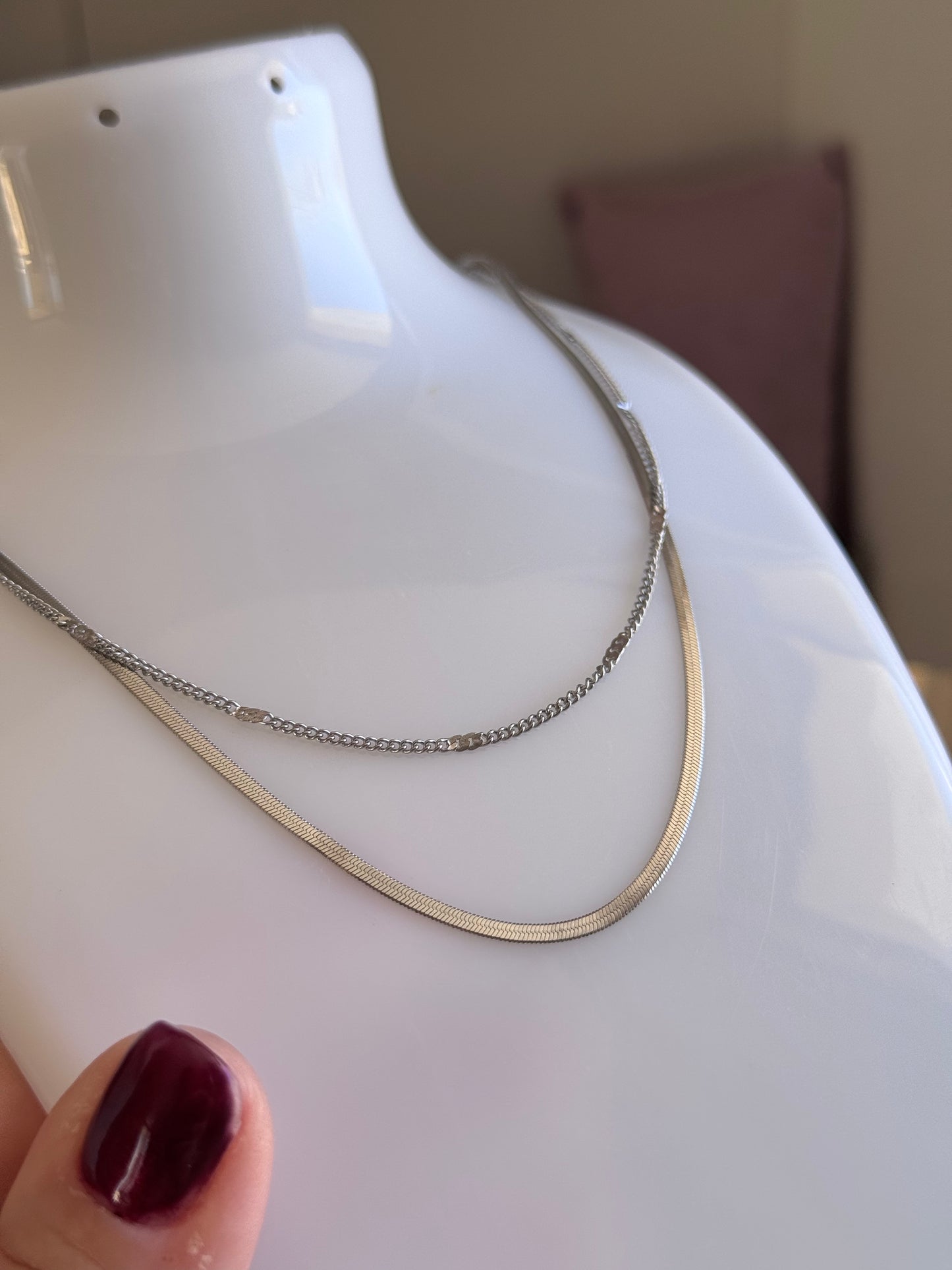 Collana doppio giro grumetta e snake