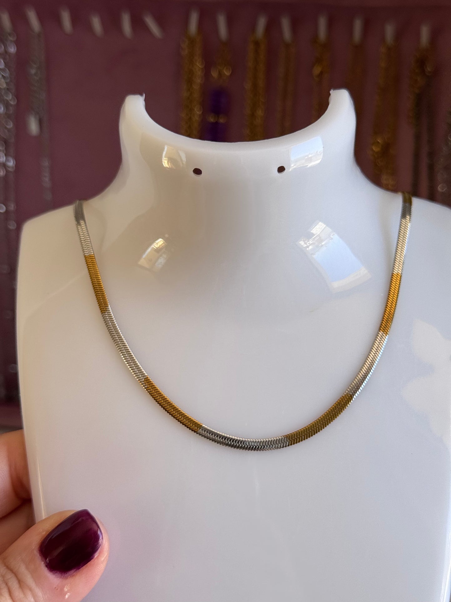 Collana snake bicolore 3mm