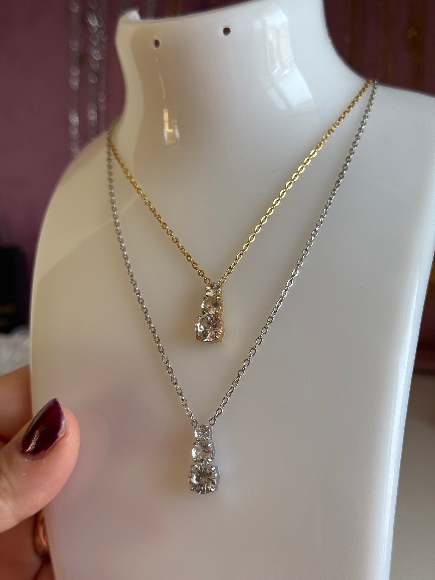 Collana Luxury strass sferici