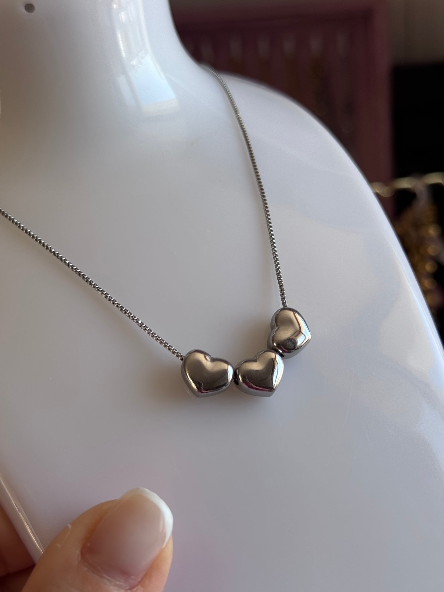 Collana tris di cuori effetto balloons