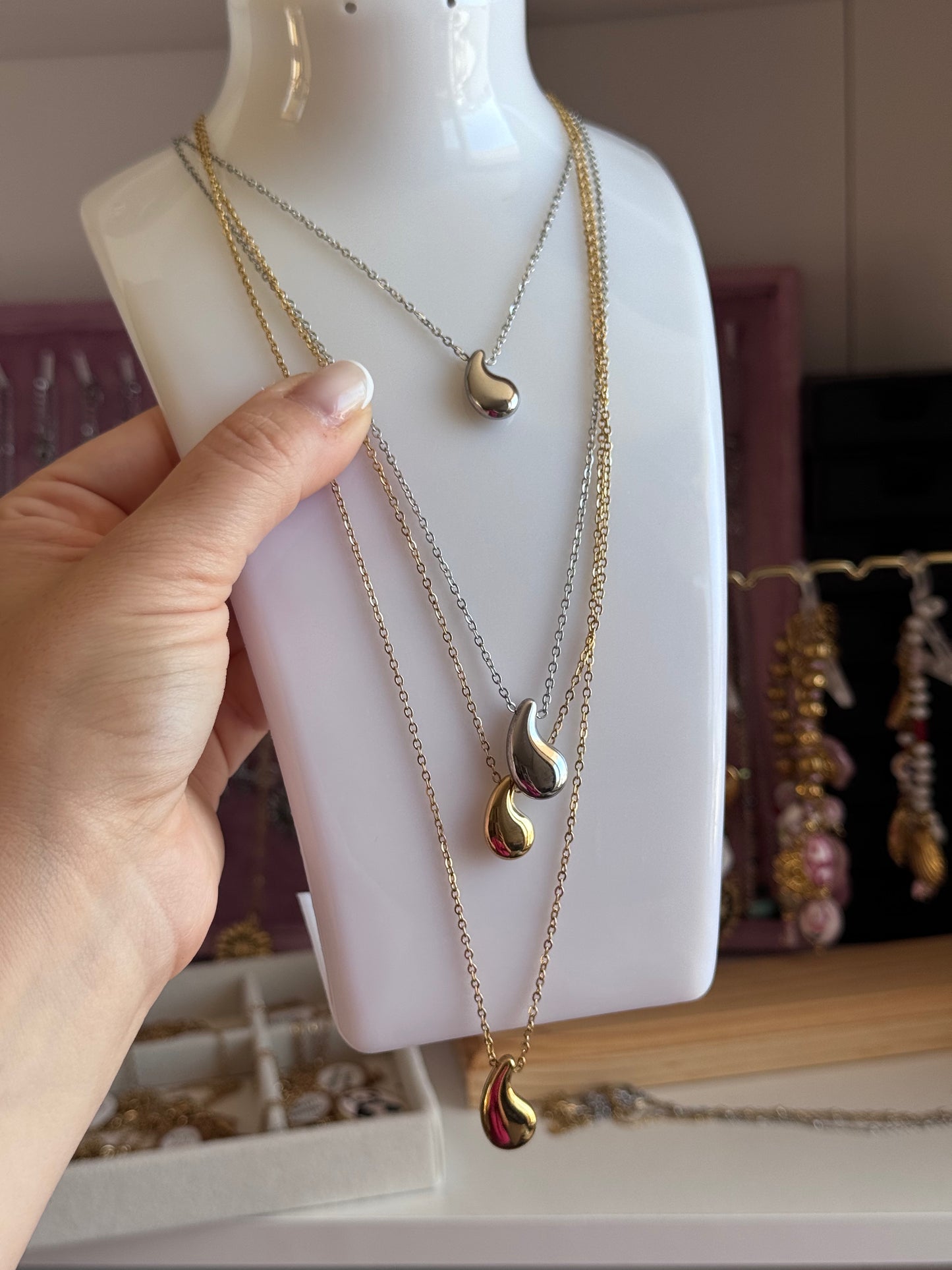 Collana doppio giro di goccioline