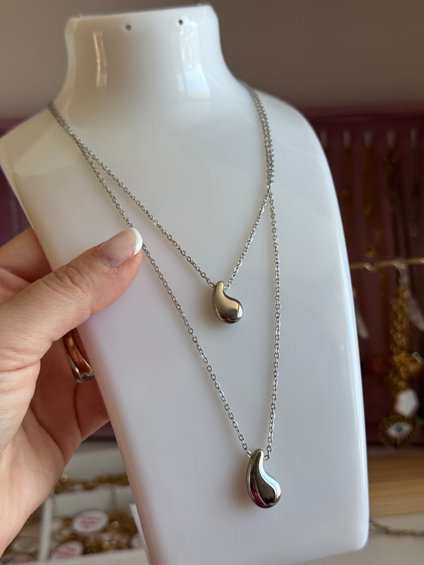 Collana doppio giro di goccioline