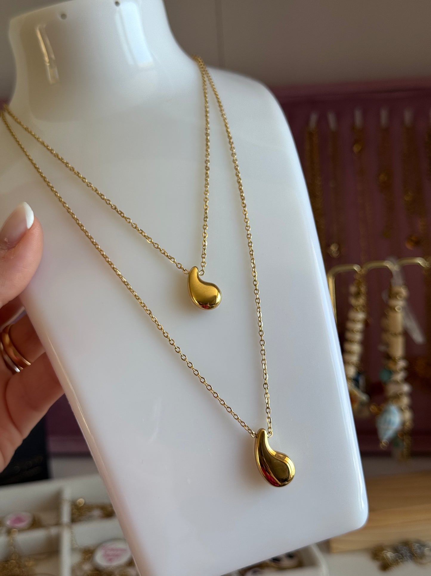Collana doppio giro di goccioline